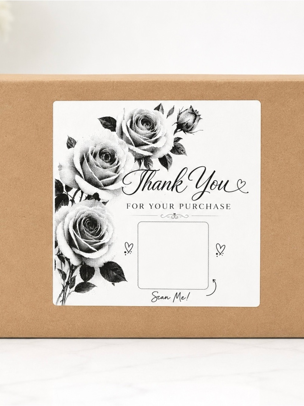 Roses Thank You QR Code Stickers-100ct.